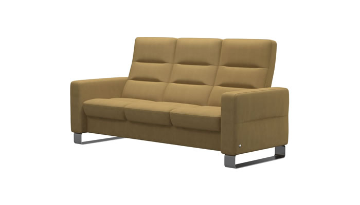 Stressless Wave 3 Seater Sofa in Yoredale Mustard Fabric